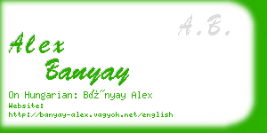 alex banyay business card